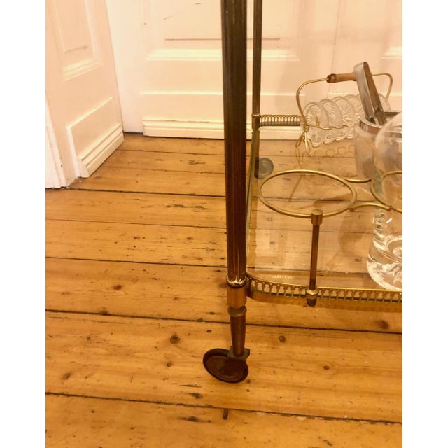 Neoclassical Tea Trolley in Brass with Angel Figurines, 1950s For Sale - Image 13 of 15