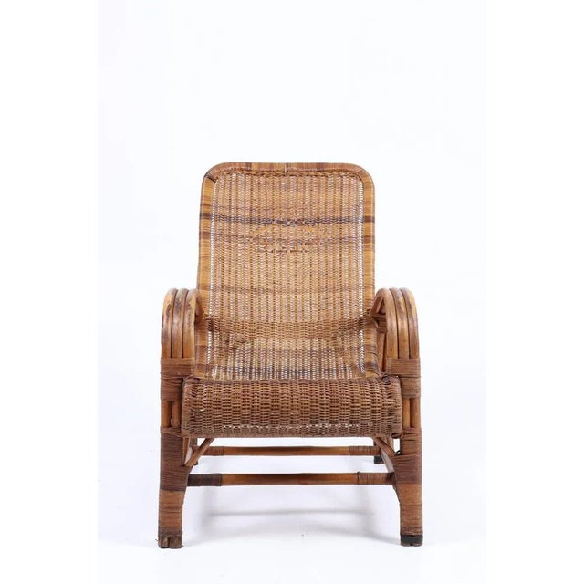 Brown Mid-Century Armchair in Bamboo, Denmark, 1950s For Sale - Image 8 of 8