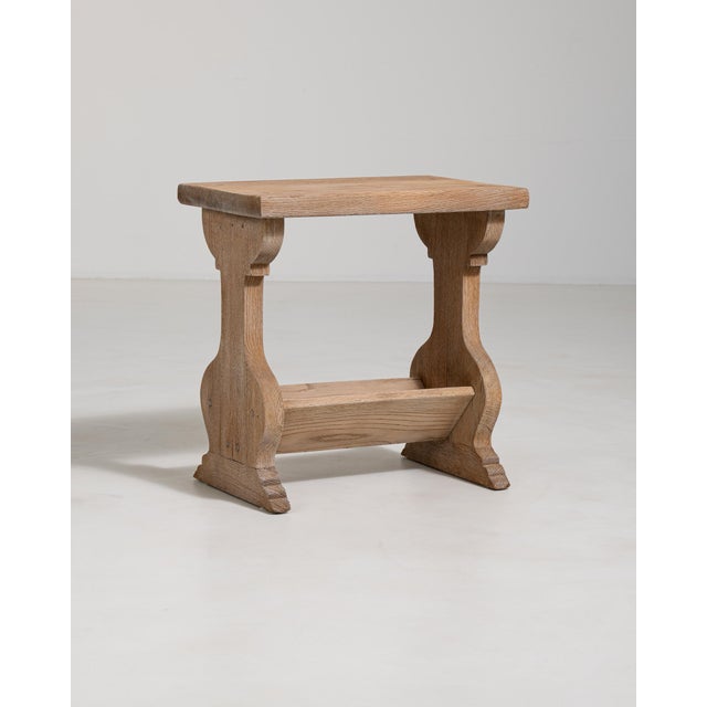 French Country Oak Side Table, Antique, France, Circa 1970 For Sale - Image 3 of 12