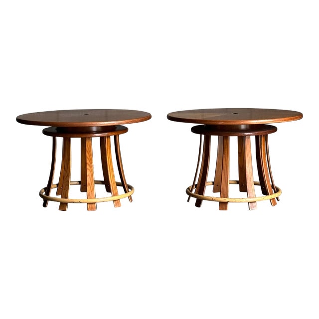 1960s Edward Wormley for Dunbar Toad Stool Tables, Unmarked- a Pair For Sale