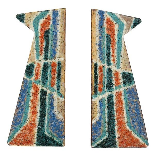 Multicolored Enameled Torino Metal Handles by Paolo De Poli, Italy, 1950, Set of 2 For Sale - Image 6 of 6