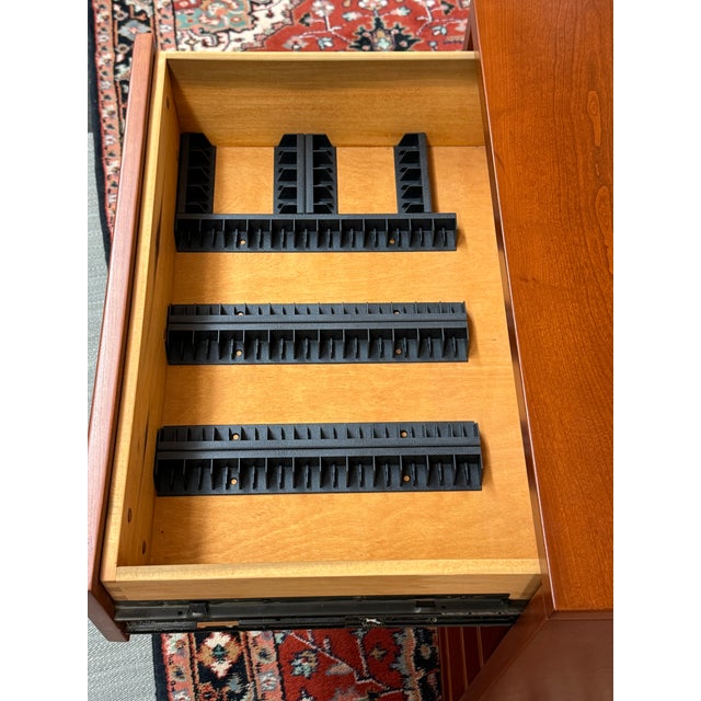 Cherry Wood Media Storage Cabinet, Vintage For Sale - Image 11 of 12