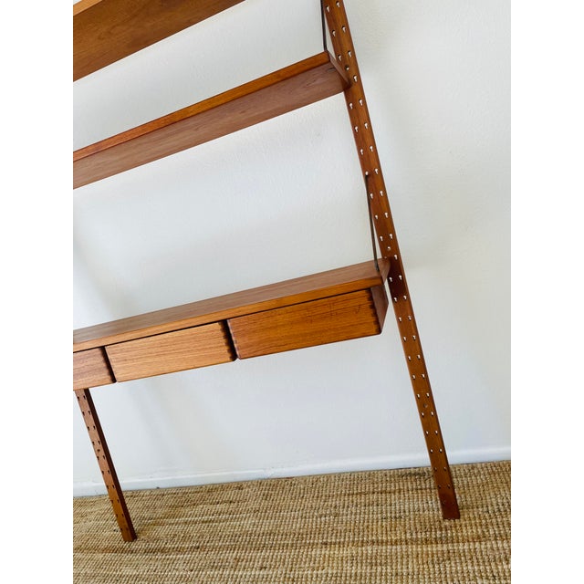 Wood Vintage 1960s Danish Modern Teak Wood Omnibus Wall Shelving Unit by Sven Ellekaer For Sale - Image 7 of 15