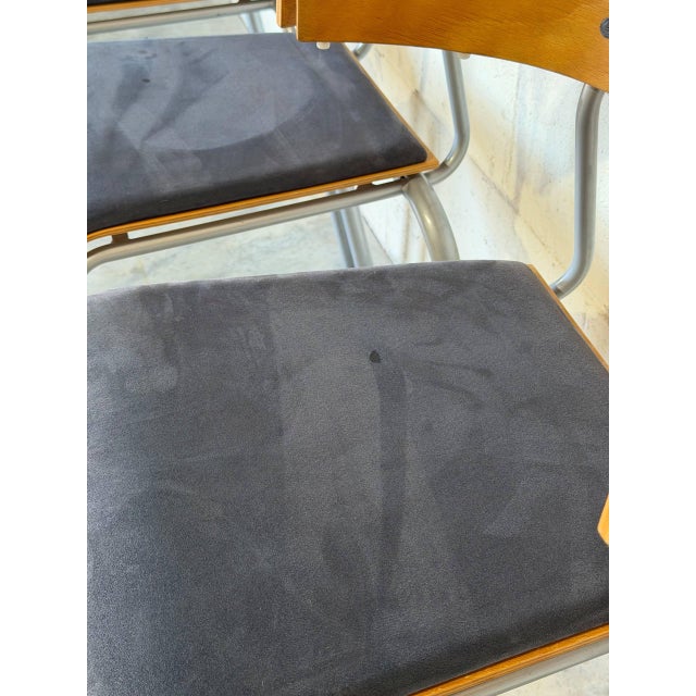Brown Oak Stacking Chairs Set of 4 Mid-Century Modern 1970s For Sale - Image 8 of 13
