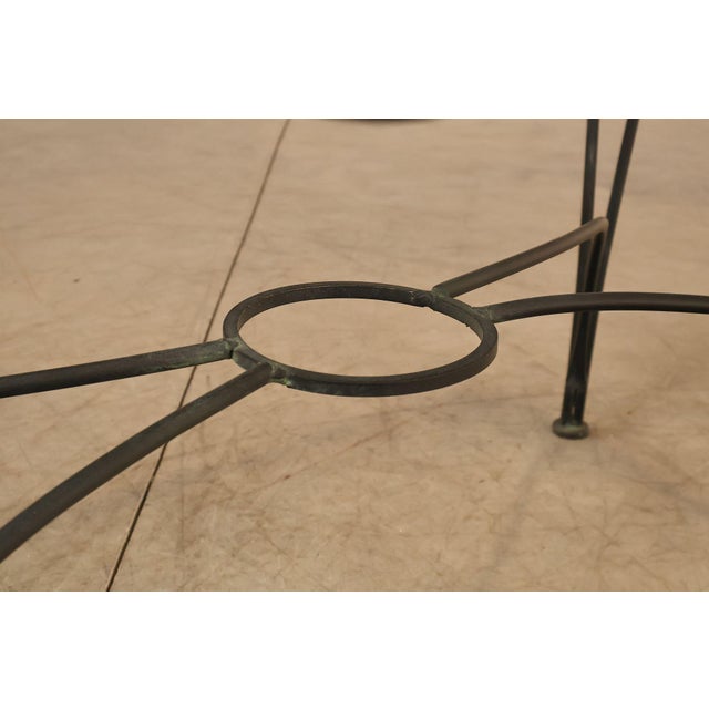 Vintage Glass Top Wrought Iron Patio Table For Sale - Image 11 of 18