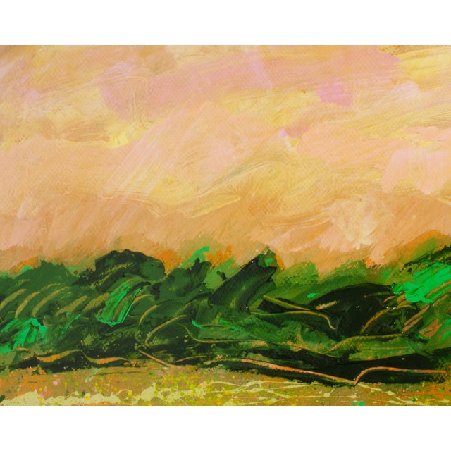 Abstract Signed 1980s “E” Abstract Acrylic Landscape Diptych by Harry Hilson For Sale - Image 3 of 9