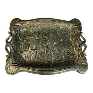 1987 Arthur Court Elephant Large Serving Tray For Sale