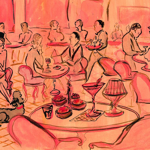 Poodles at the Pink Bar Print by Pauline De Roussy De Sales For Sale - Image 4 of 4