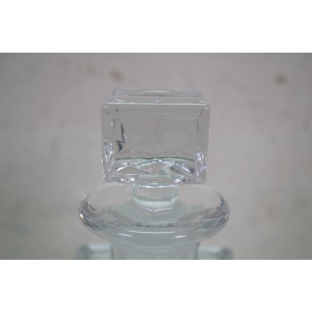 Vintage Fostoria Glass Geometric Square Liquor Bar Bottle Decanter For Sale - Image 6 of 15