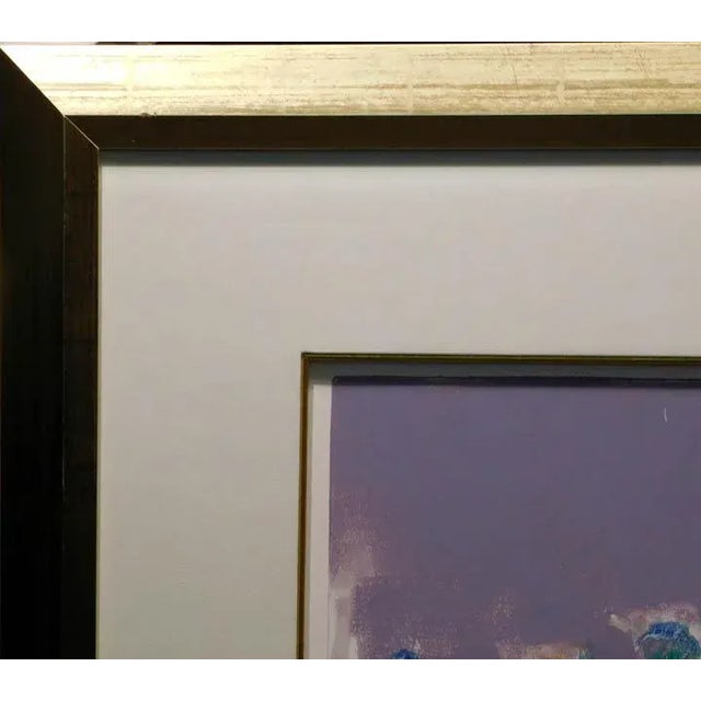 "Untitled" by Earl Biss Monotype on Paper Frame Size: 28" x 28" Image Size:13" x 13" Custom Frame Condition: MINT...