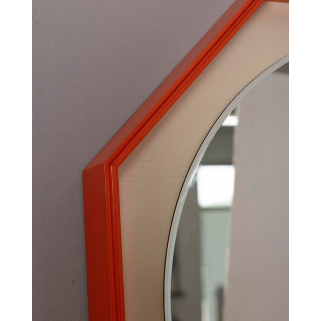 Wood Vintage Backlit Wall Mirror, Italy, 1970s For Sale - Image 7 of 13