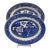 Mixed 1920s English Blue Willow Oval Serving Platters - Set of 2 For Sale