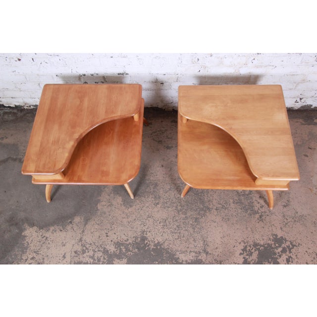 Heywood Wakefield Mid-Century Modern Solid Maple Corner ...