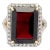 Big 14.54 CTW Garnet Halo Diamond Cocktail Ring Size 7 in 14k Gold For Sale