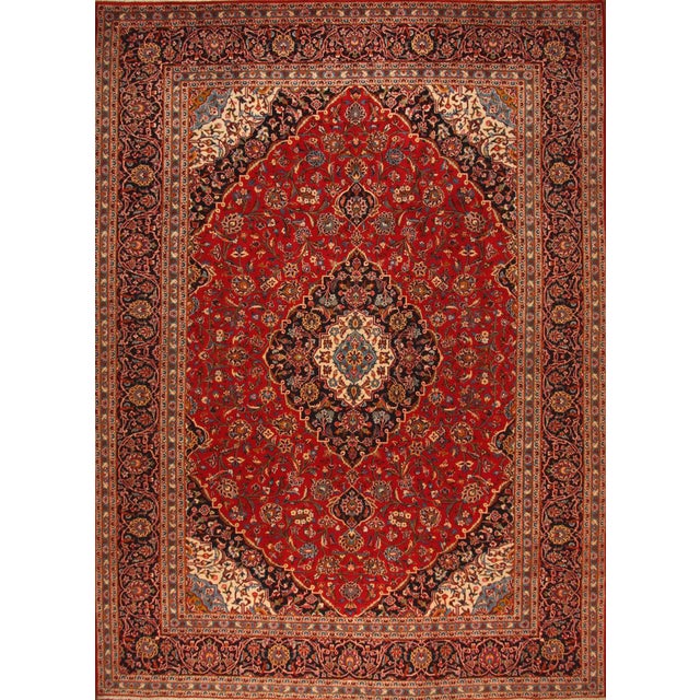 Hand-Knotted Middle Eastern Rug with Plant Dyes For Sale