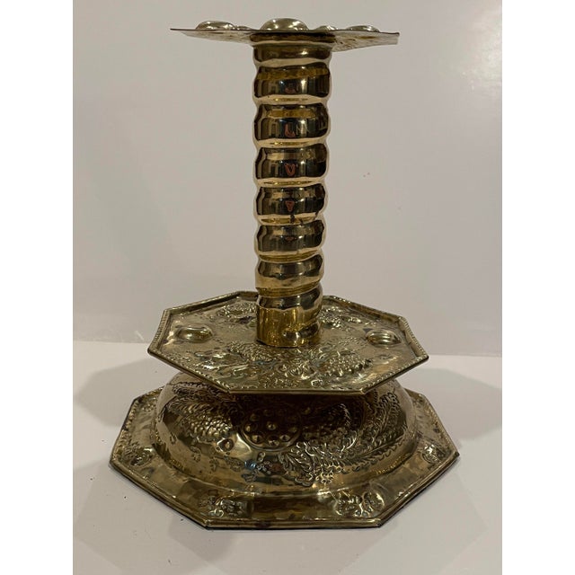 Mottahedeh Brass Swedish Reproduction Candlestick For Sale - Image 9 of 10