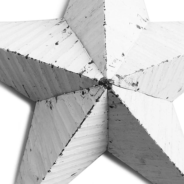 Vintage x-large white barn star made from recycled galvanized metal roofing with a rustic aged painted patina. Industrial...