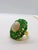 Bochic “Orient” Vintage Emeralds & Fire Opal Ring Set In 18K Gold & Silver Natural Emerlads 12.00 Carat Natural Fire Opal...