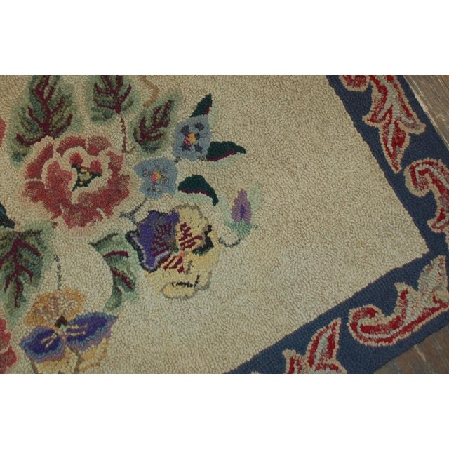 American 1900s, Handmade Antique American Hooked Rug 2.2' X 3.4' For Sale - Image 3 of 6