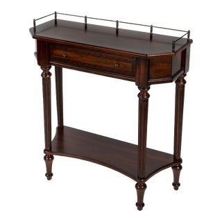 Charleston 1 Drawer Console Table, Dark Brown For Sale