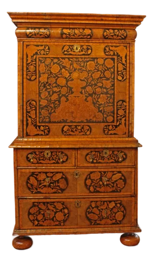 Circa 1680, William & Mary Period, English Walnut & Inlaid Escritoire