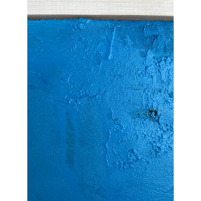Contemporary "Far-Flung" Blue and Black Textured Original Painting For Sale - Image 3 of 9