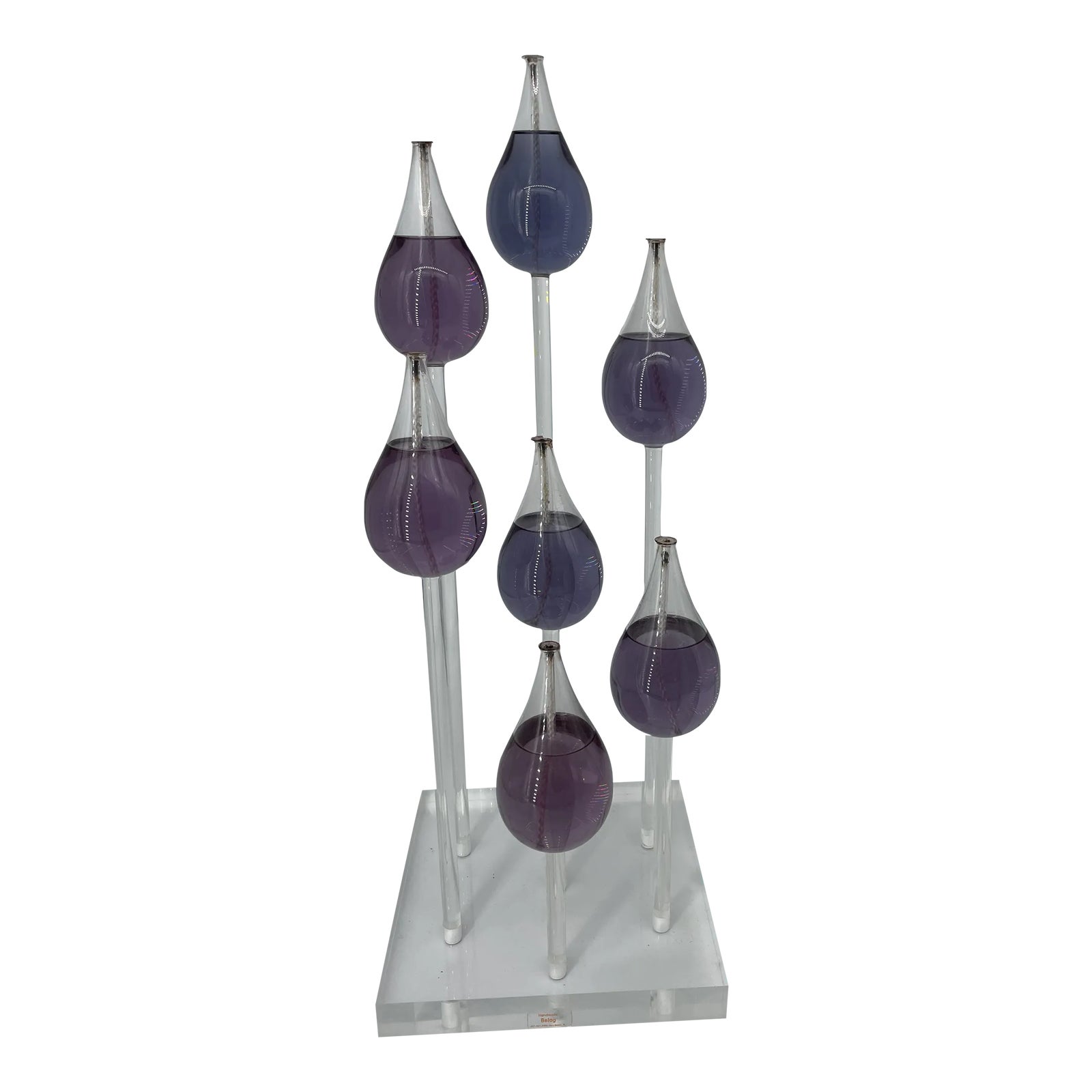 Belag Blown Glass Seven Tulip Stem Oil Lamp Chairish