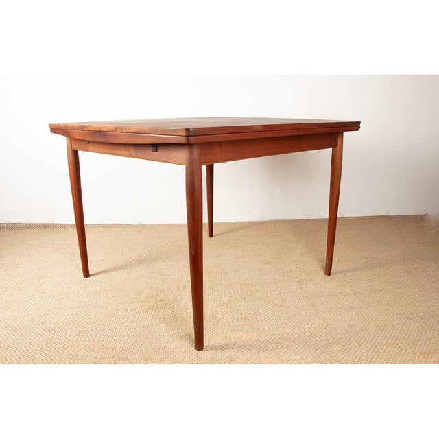 Danish Teak Model 592 Square Extendable Dining Table by Arne Vodder for Sibast, 1960 For Sale - Image 10 of 16