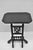 Antique Victorian Aesthetic Movement Black Ebonized 34" Plant Stand 6 Legged Side Table with Flower and Vase Carved...