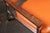 Metal Pair of Delwood Mid Century Orange Vinyl Armchairs For Sale - Image 7 of 10