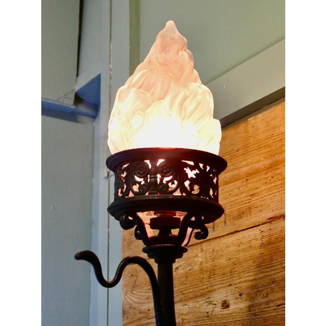 Metal Large and Heavy Gothic Iron Castle Wall Light For Sale - Image 7 of 8