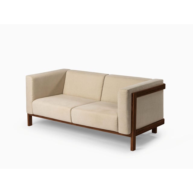 Two-Seater Sofa in Walnut and Fabric by Julien Renault For Sale - Image 14 of 14