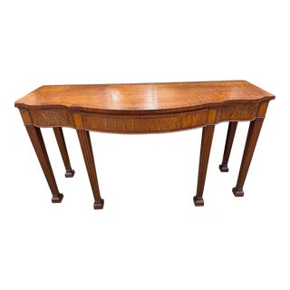 Vintage Burl Wood Console Table For Sale