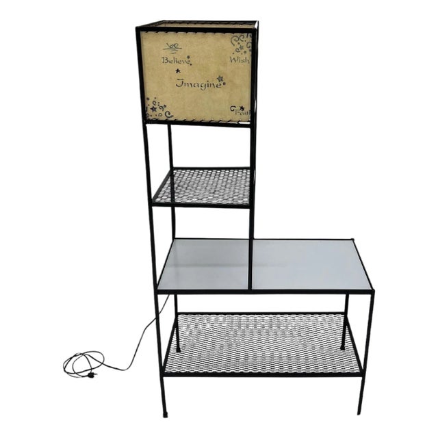 Frederic Weinberg Mid Century Modern Etagere Shelving Unit Floor Lamp For Sale
