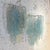 Pair of sculptural wall lamps in the Vistosi style of the 1960s, each composed of fifteen blown Murano glass pieces...