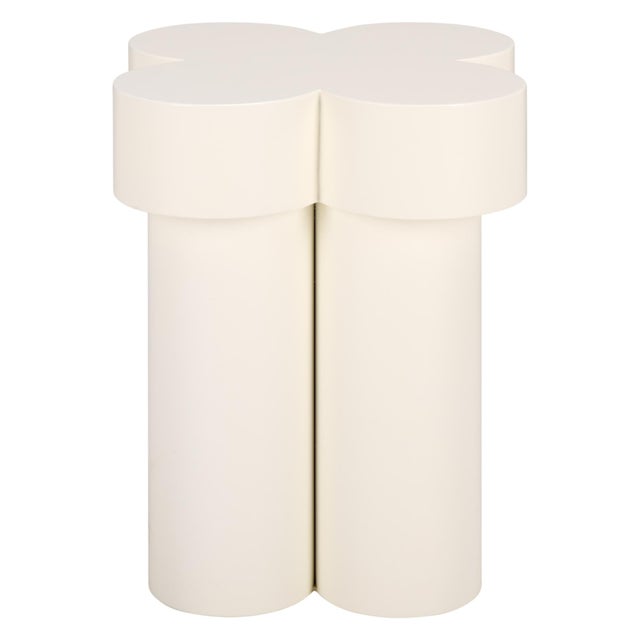 Wood Bastien Accent Table in Ivory For Sale - Image 7 of 7