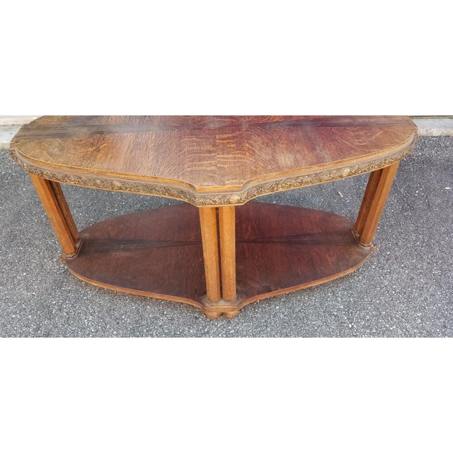 Art Nouveau Coffee Table With Brass Detail For Sale - Image 4 of 9