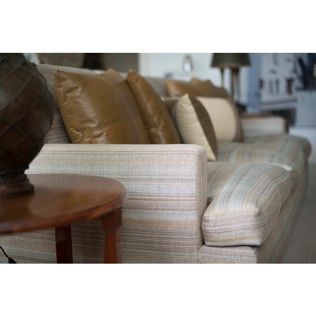 Custom Upholstered Sofa With Decorative Cushions For Sale - Image 12 of 13