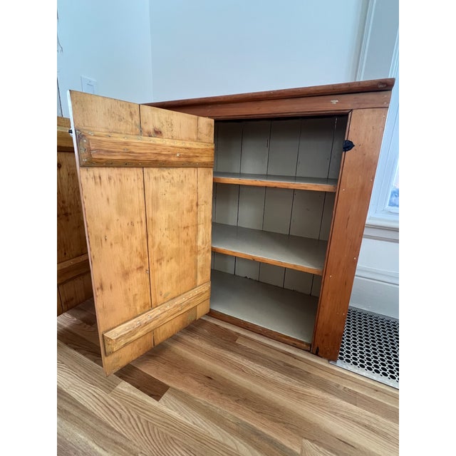 Farmhouse Antique Pine Kitchen Cupboard Pantry Bar Cabinet For Sale - Image 4 of 8
