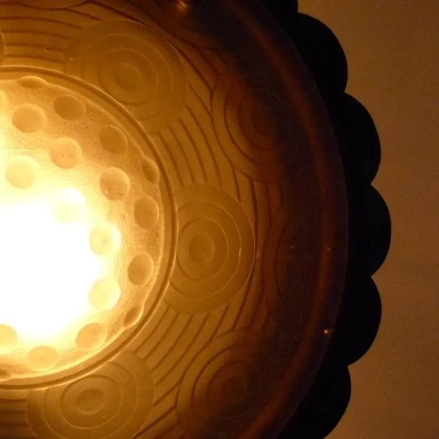 Art Deco Glass Ceiling Lamp, 1930s For Sale - Image 14 of 15