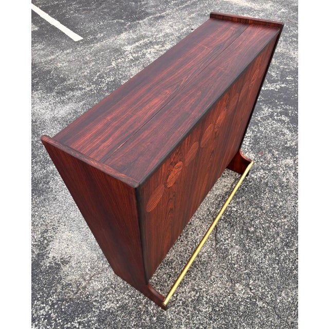 Brown Fully-Refinished Johannes Andersen Danish Rosewood Dry Bar For Sale - Image 8 of 15