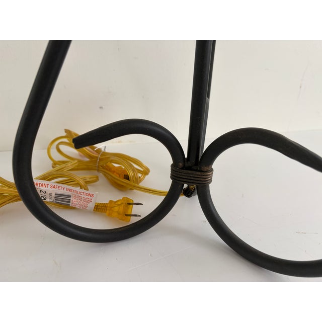 Pair of Vintage Wrought Iron Scroll Table Lamps, 20" For Sale In Orlando - Image 6 of 15