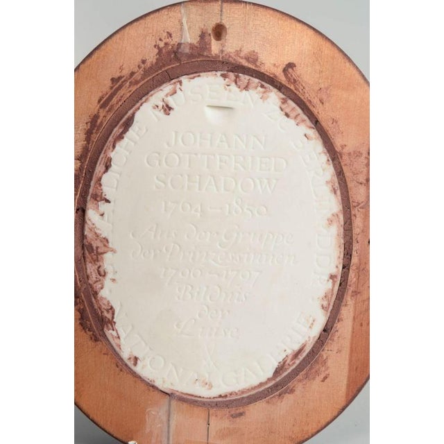 Oval Relief Plaque in Biscuit Porcelain with Female Profile Portrait by Meissen, 1970s For Sale - Image 3 of 5