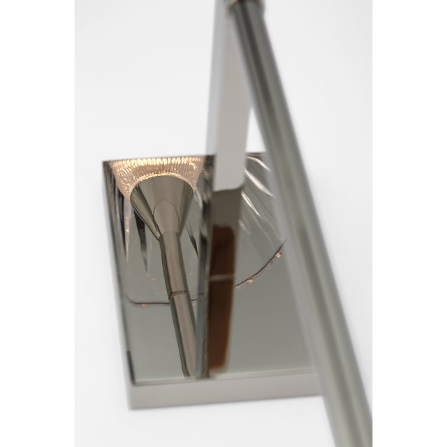 Silver Waterford for Visual Comfort Signature Blaze 19" Tail Sconce in Polished Nickel with Clear Crystal For Sale - Image 8 of 13