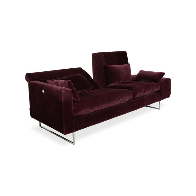 Embrace Set in Velour Velvet Chrome in Violet Aubergine Purple with Manual Function, Set of 3 For Sale - Image 11 of 18