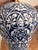 Lauren Ralph Lauren Contemporary Blue and White Ikat Pattern Ralph Lauren Over-Sized Jar Lamps With White Linen Shades, a Pair For Sale - Image 4 of 8