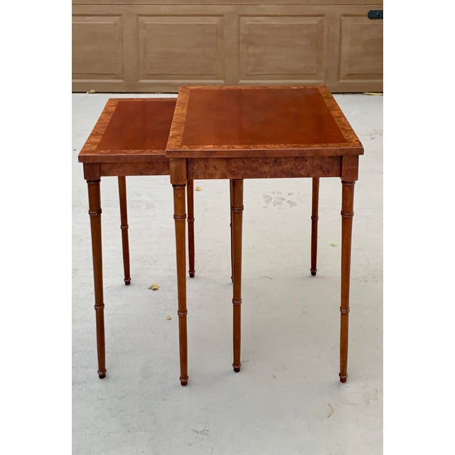 Baker Furniture Faux Bamboo Nesting Tables Set of 2 Chairish