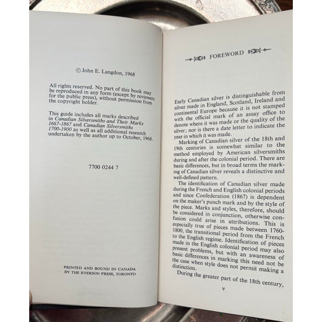 1960s Vintage 1968 "Guide to Marks on Early Canadian Silver" Book For Sale - Image 5 of 10