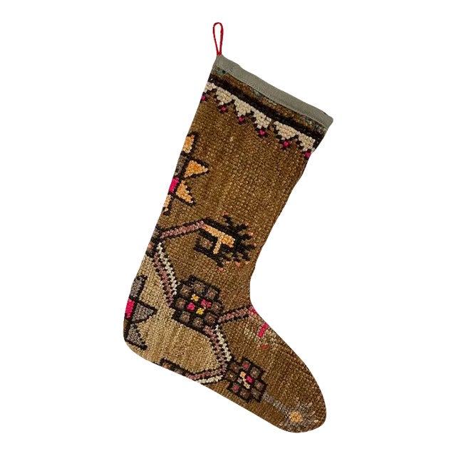 Turkish Kilim Rug Christmas Stocking For Sale