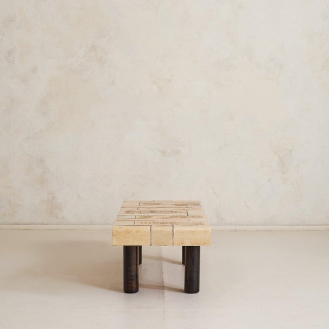 1970s French Figural Ceramic Tile Coffee Table by Roger Capron, 1970s For Sale - Image 5 of 11